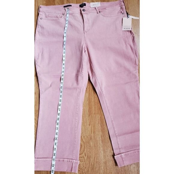 NYDJ Marilyn Cuff Straight Leg Jeans size 22W in Pink - NEW - Picture 7 of 12